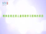 精神发育迟滞儿童导致学习困难的原因